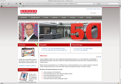 modus_vm realisiert die Homepage für BERGER der Betriebseinrichter 2011
