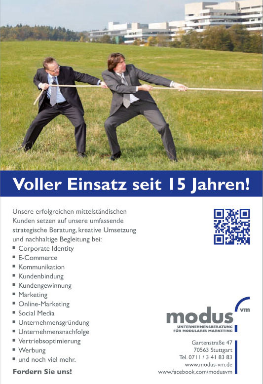 modus_vm in Die Macher in Vaihingen und Möhringen das Anzeigenmotiv