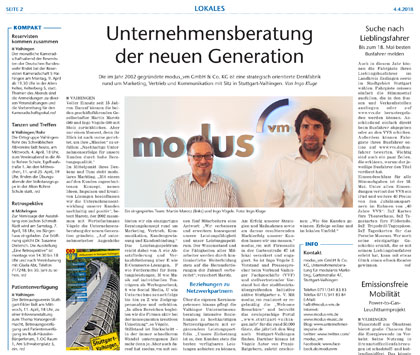 Zeitungsbericht über modus_vm