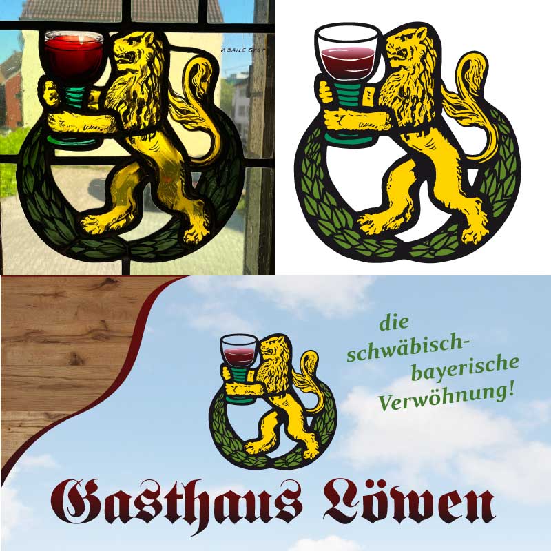 Neues Logo für das Gasthaus Löwen in Stuttgart-Vaihingen